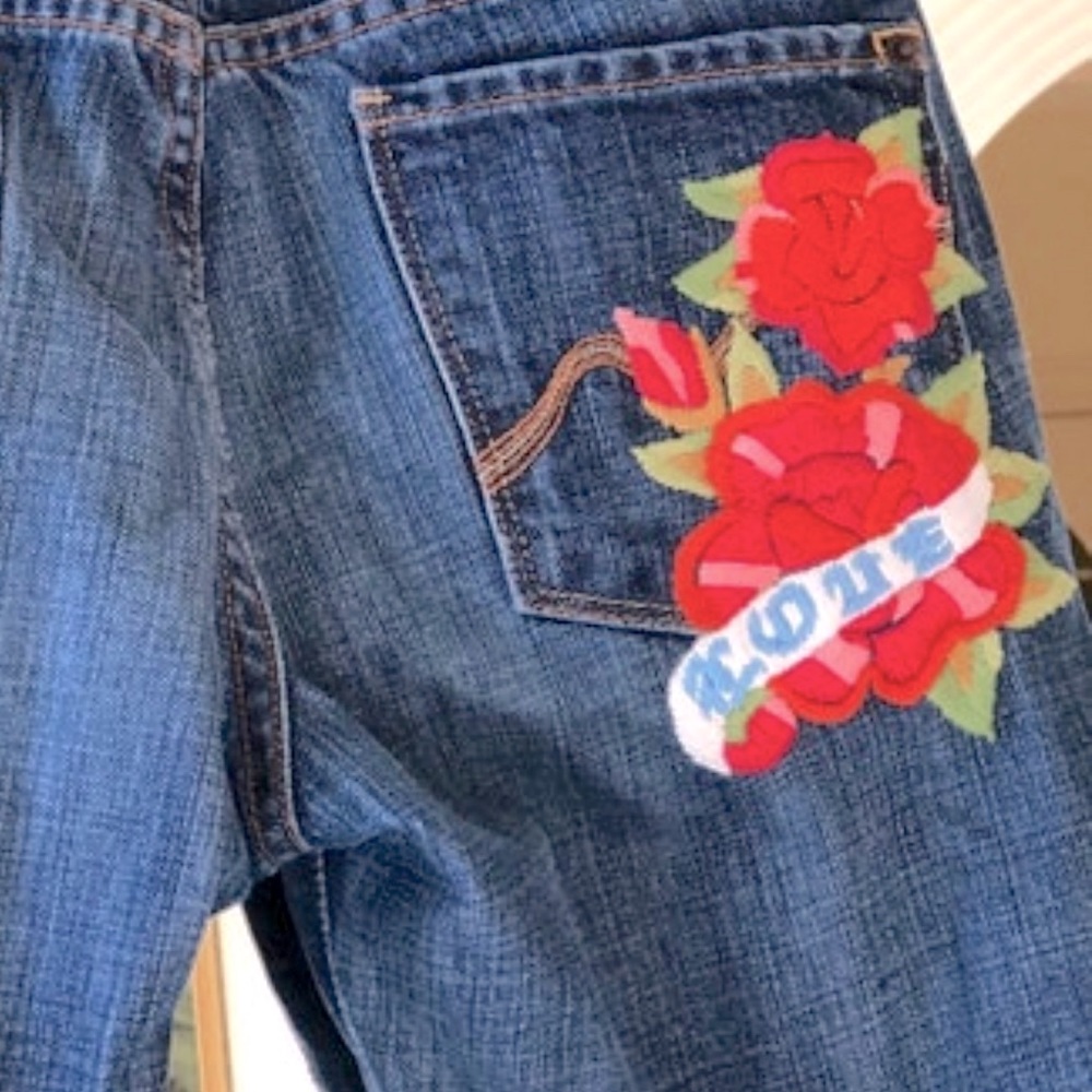 People for Peace “LOVE” ❤️ VINTAGE Jeans Size 29 Embroidered excellent shape